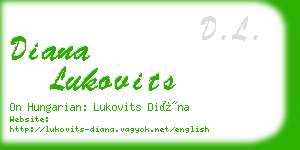 diana lukovits business card